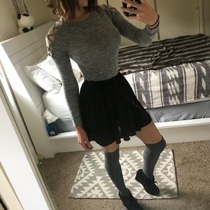 Grey Sweater with Corset shoulder Straps